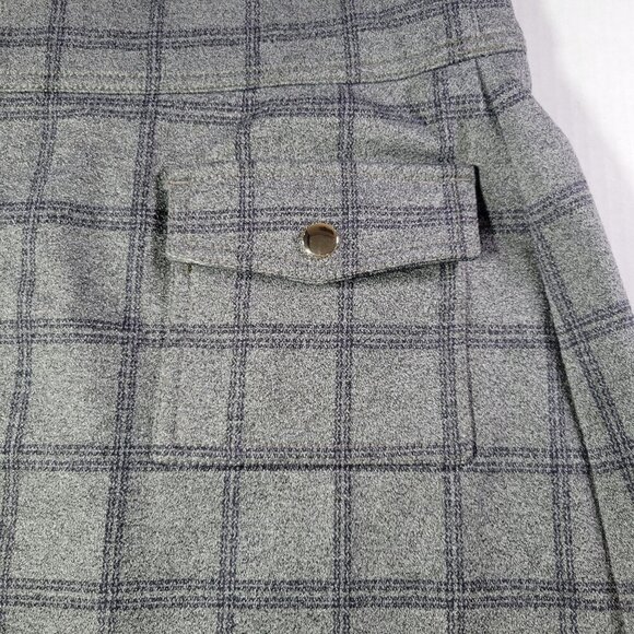 Loft Petite Gray Plaid Workwear Mini Skirt With Front Pockets Classic Size M - Picture 7 of 7